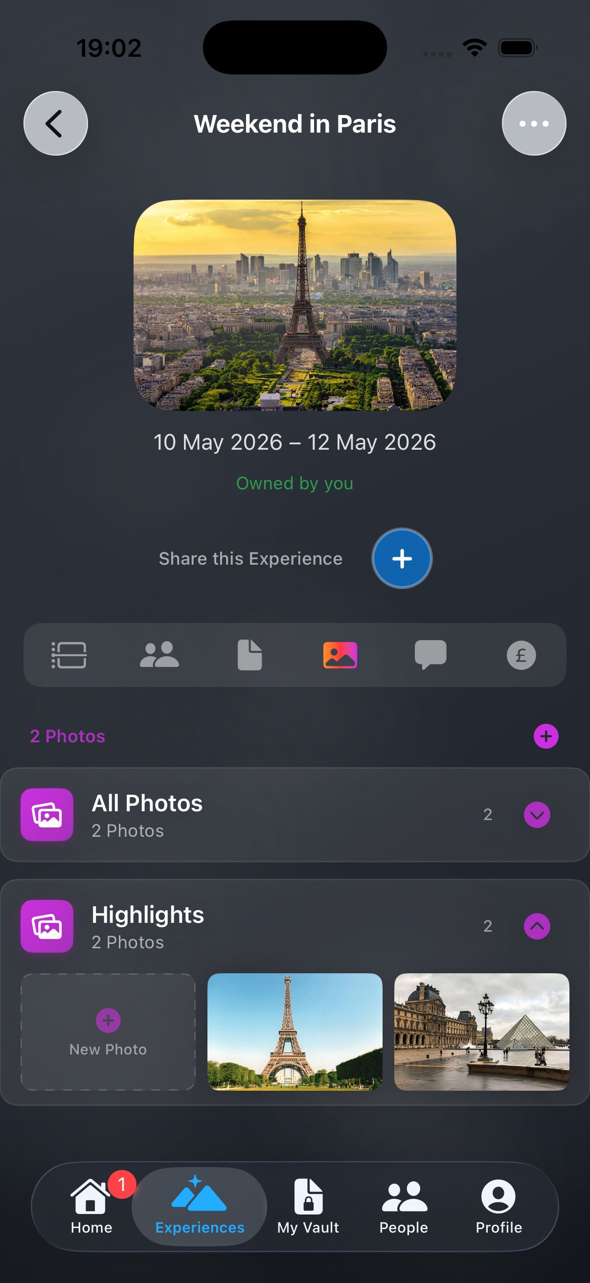 Photos screen